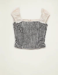 AE Square-Neck Cap-Sleeve Top