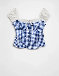 AE Square-Neck Cap-Sleeve Top