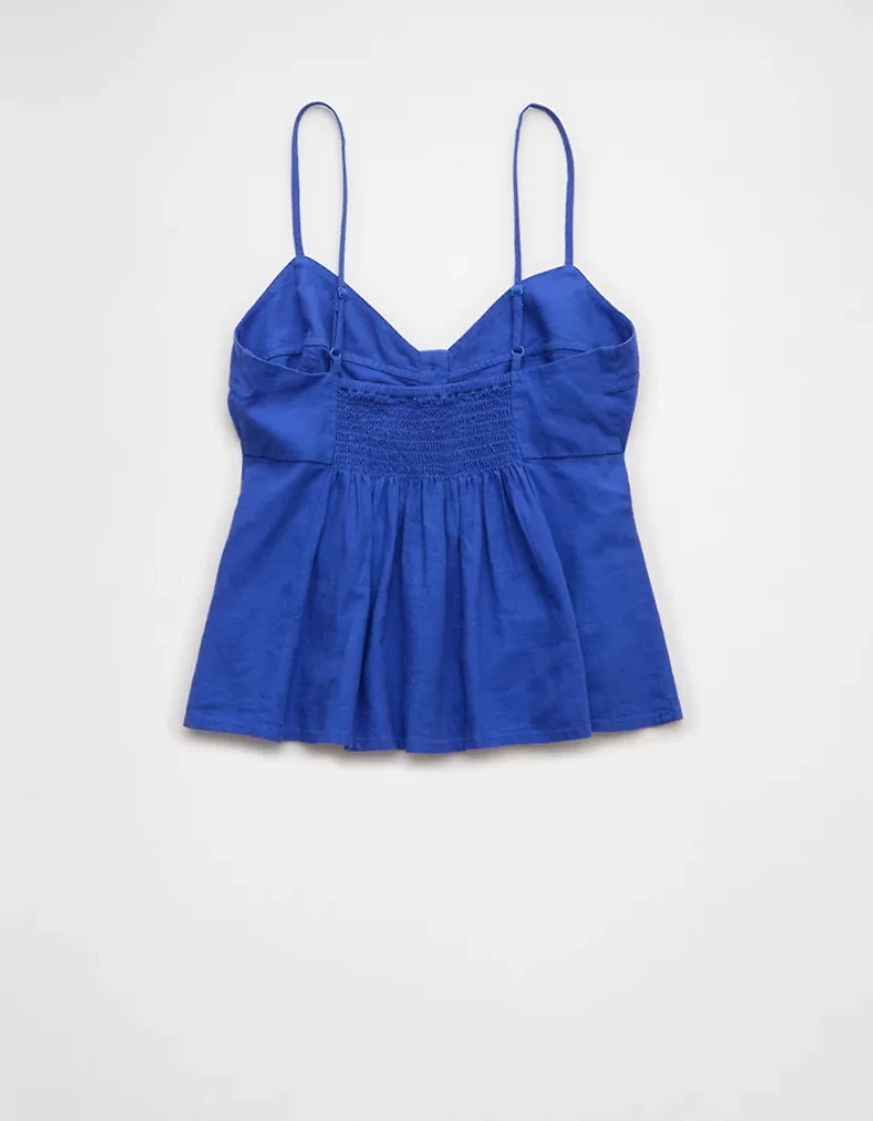 AE Linen-Blend Button-Up Cami