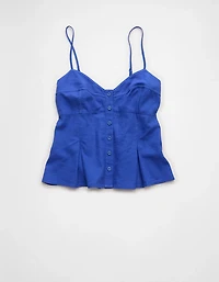 AE Linen-Blend Button-Up Cami