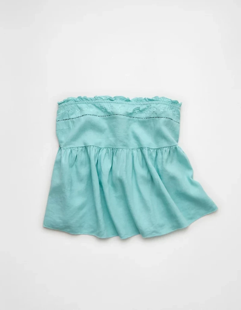 Bustier tubulaire style nuisette brodé sans bretelles AE