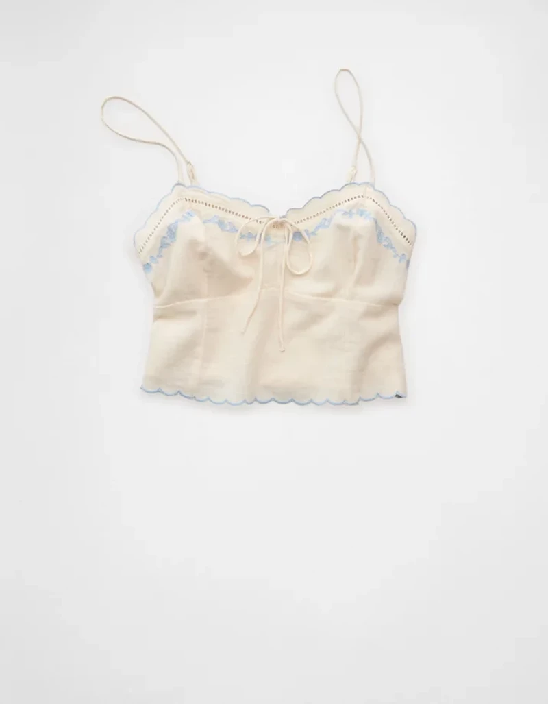 AE Embroidered Scalloped-Hem Cami