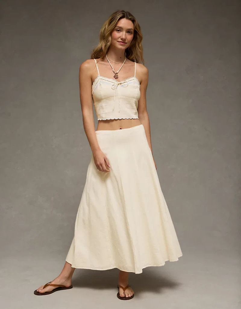 AE Embroidered Scalloped-Hem Cami