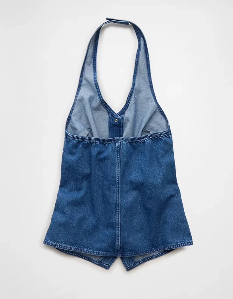 AE Loose Denim Halter Vest