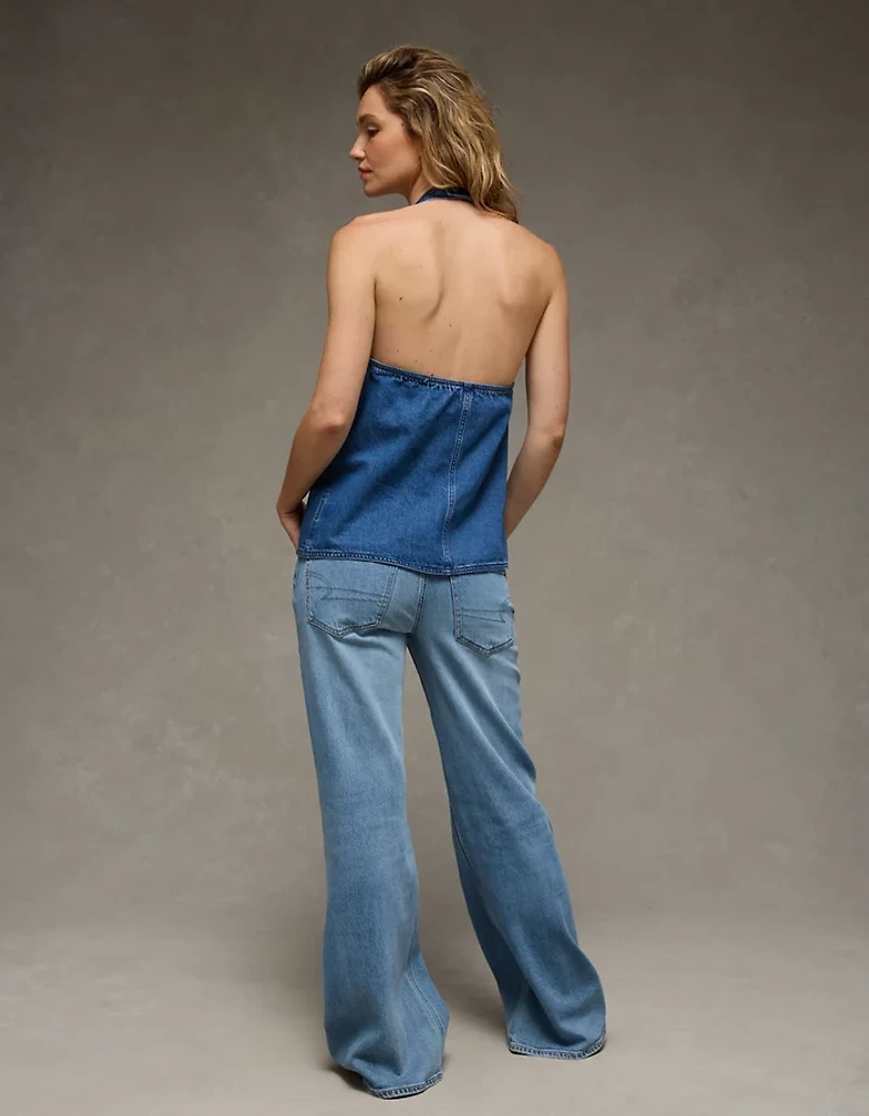 AE Loose Denim Halter Vest