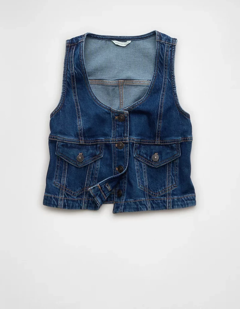 AE Scoop Neck Denim Vest