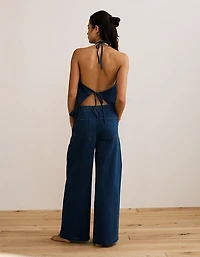 AE Denim Tie-Neck Halter Top