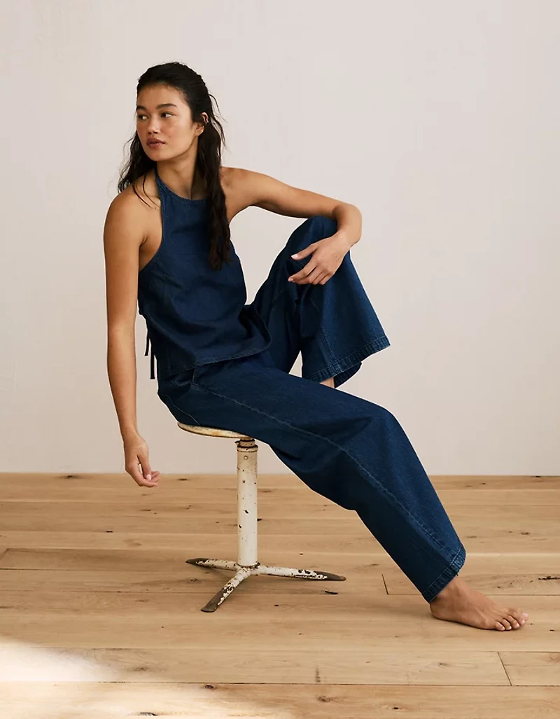 AE Denim Tie-Neck Halter Top