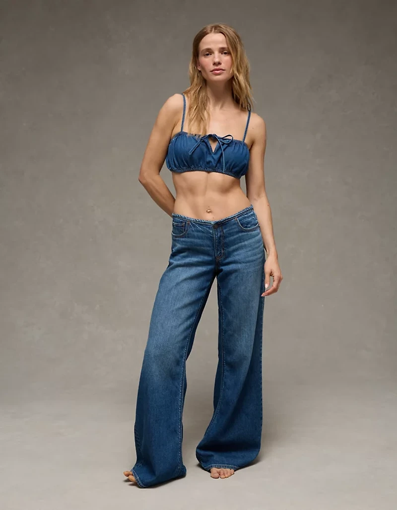 AE Denim Tie-Front Bra Top