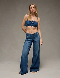 AE Denim Tie-Front Bra Top