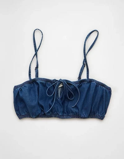 AE Denim Tie-Front Bra Top