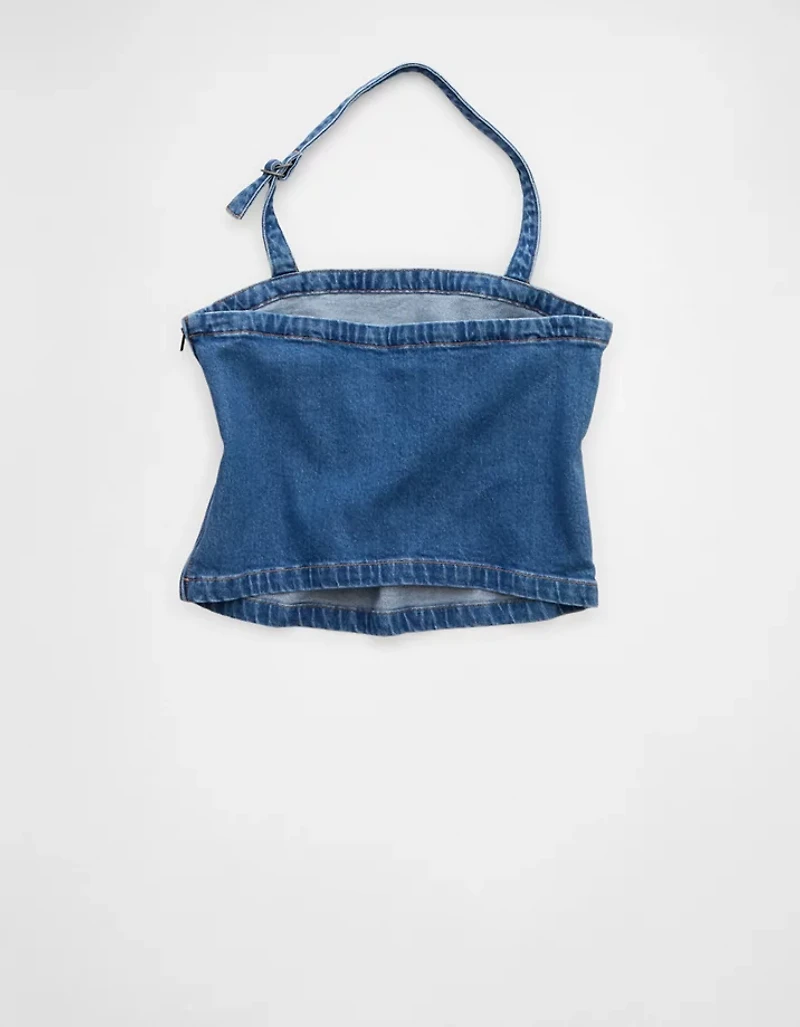 AE Denim Halter Top