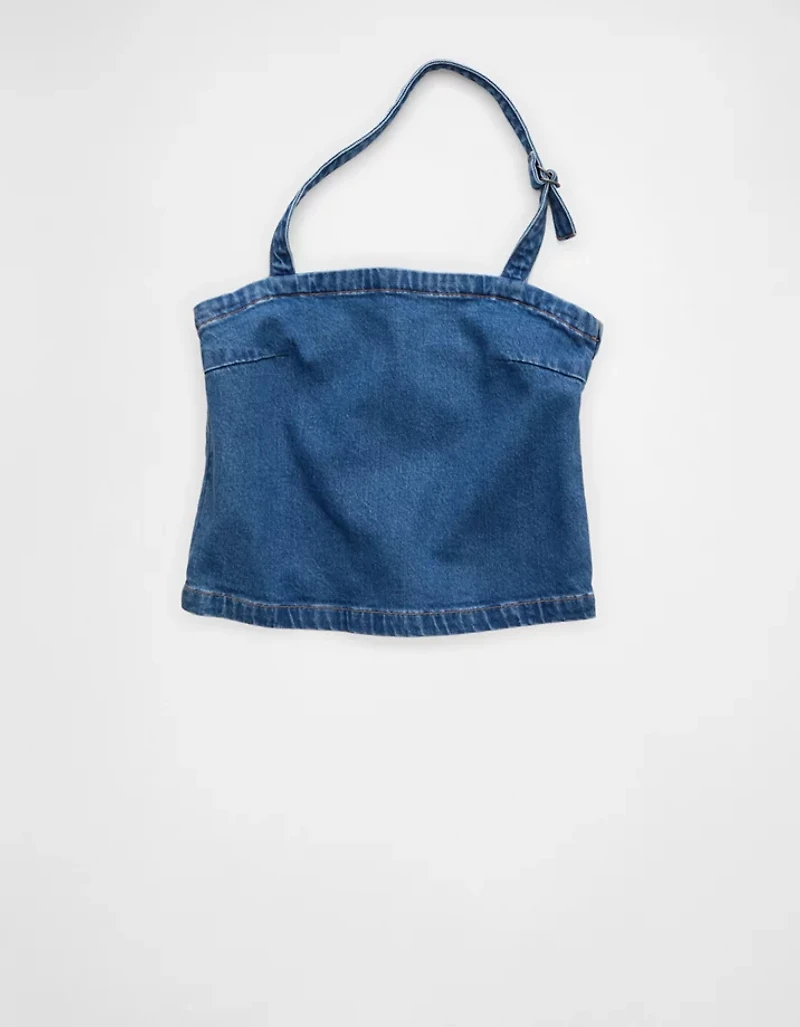 AE Denim Halter Top