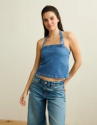 Haut bain-de-soleil en denim AE