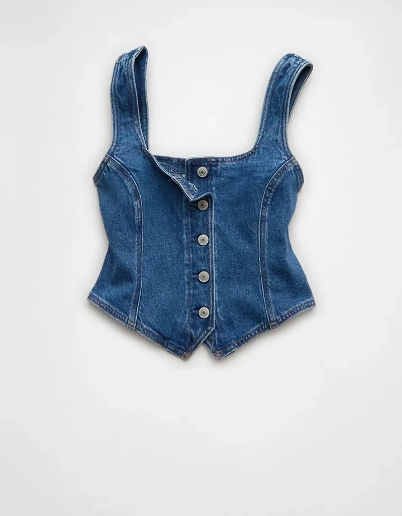 AE Square Neck Denim Vest