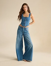 AE Square Neck Denim Vest
