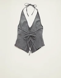 AE Loose Denim Halter Vest