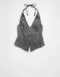 AE Loose Denim Halter Vest