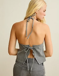 AE Loose Denim Halter Vest