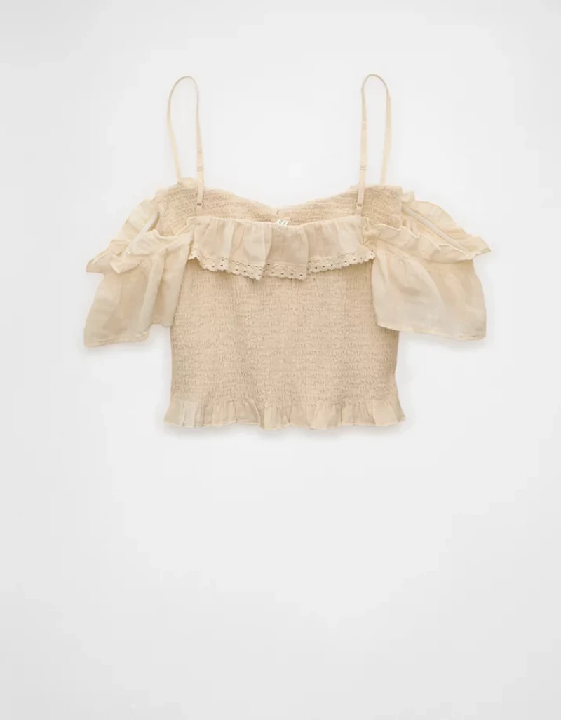 AE Smocked Cold Shoulder Cami