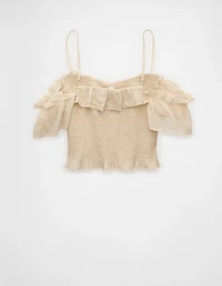 AE Smocked Cold Shoulder Cami