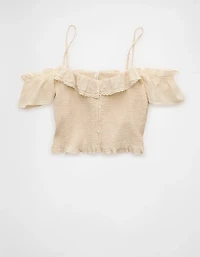 AE Smocked Cold Shoulder Cami