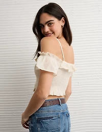 AE Smocked Cold Shoulder Cami