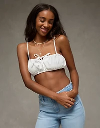 AE Denim Tie-Front Bra Top