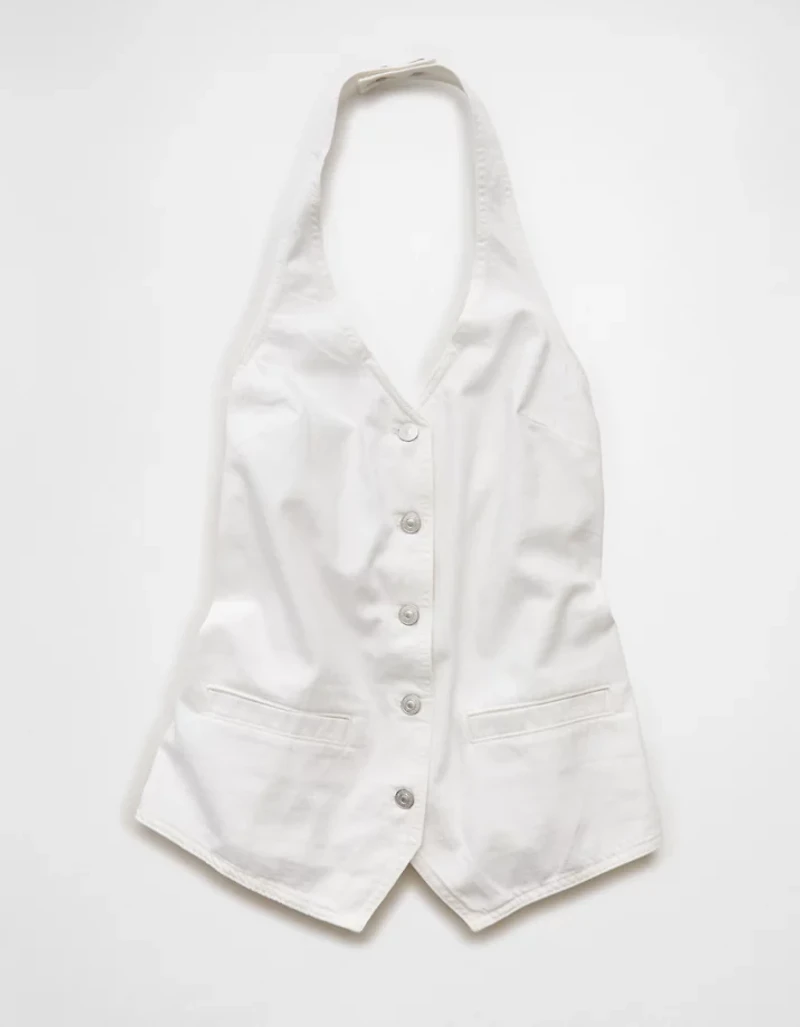 AE Loose Denim Halter Vest