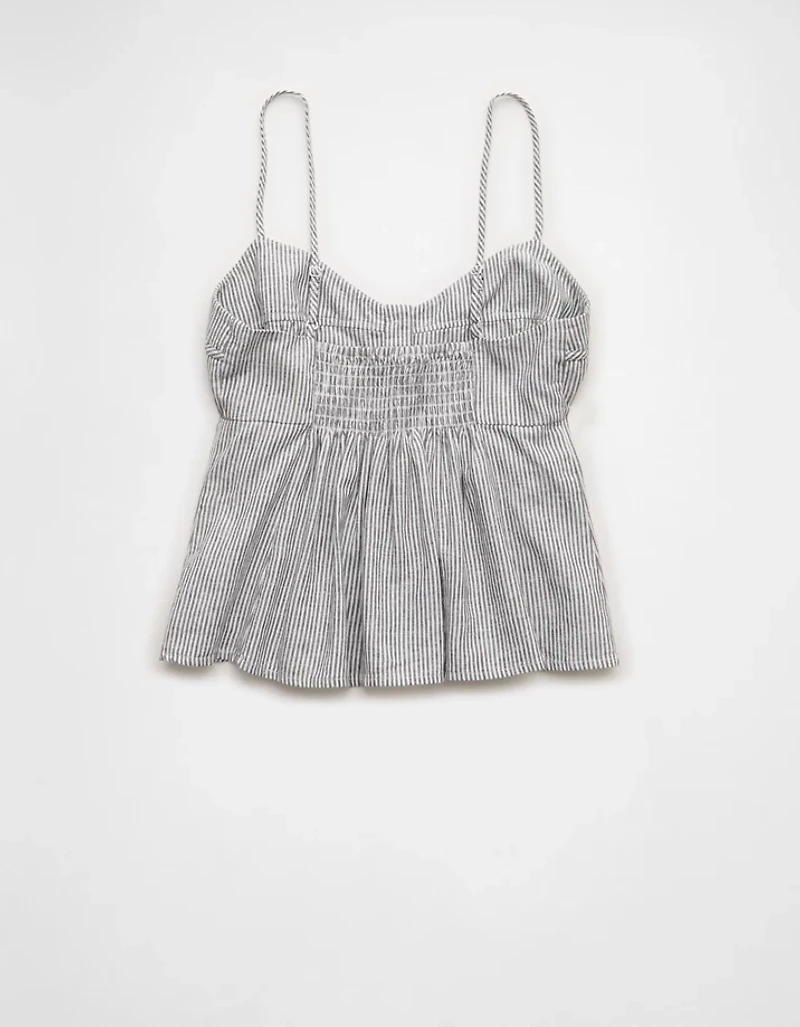 AE Linen-Blend Button-Up Cami