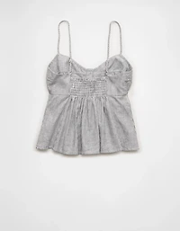 AE Linen-Blend Button-Up Cami