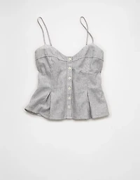 AE Linen-Blend Button-Up Cami