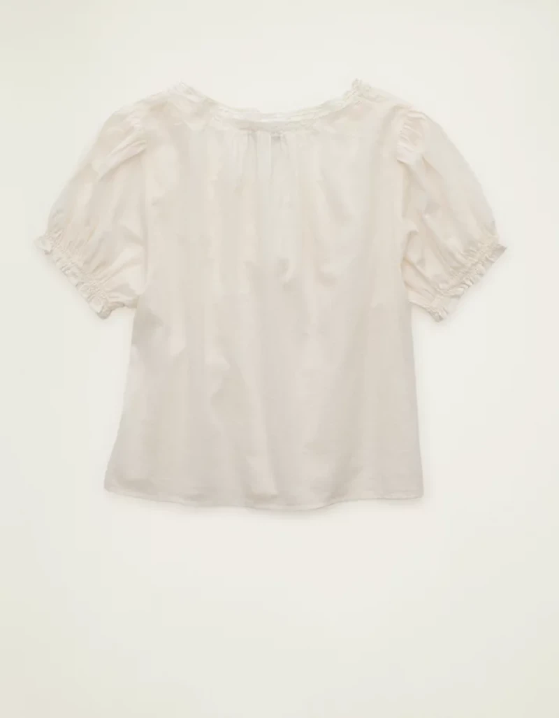 AE Front Tie Lace Inset Top