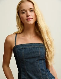 AE Denim Straight Neck Cami Top