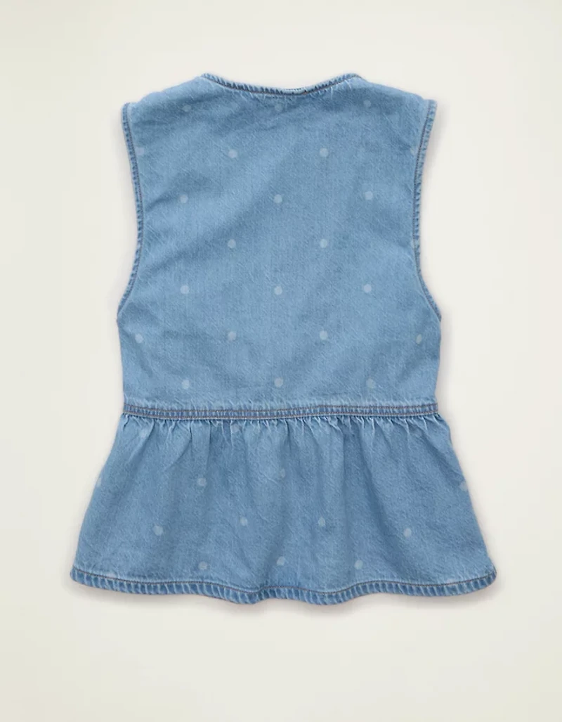 AE Denim Peplum Vest