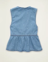 AE Denim Peplum Vest
