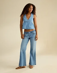 AE Denim Peplum Vest