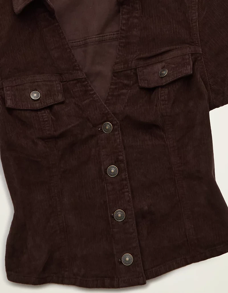 AE Corduroy Short Sleeve Top