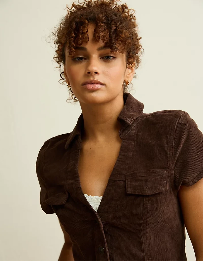 AE Corduroy Short Sleeve Top