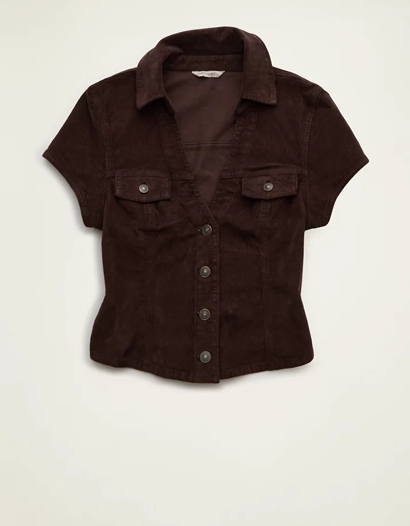 AE Corduroy Short Sleeve Top
