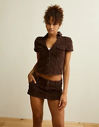 AE Corduroy Short Sleeve Top