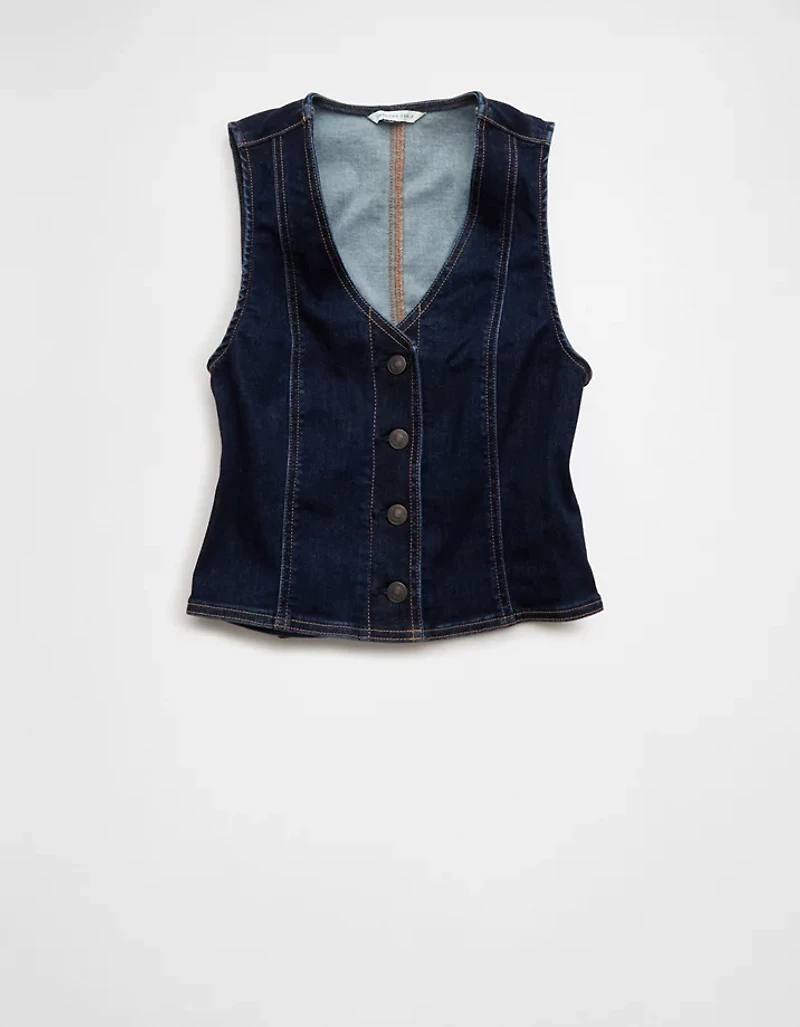 AE Button-Up Denim Vest