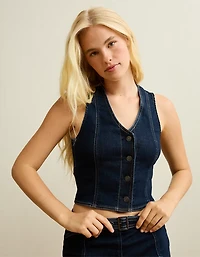 AE Button-Up Denim Vest