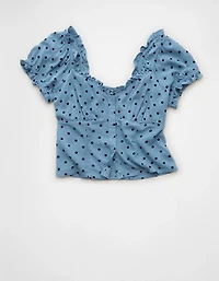 AE Short-Sleeve Corset Top