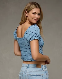 AE Short-Sleeve Corset Top