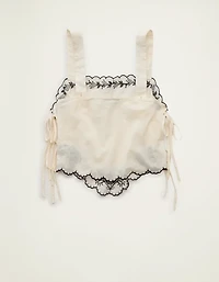 AE Cropped Side-Tie Embroidered Cami