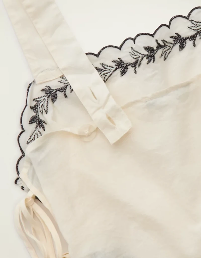 AE Cropped Side-Tie Embroidered Cami