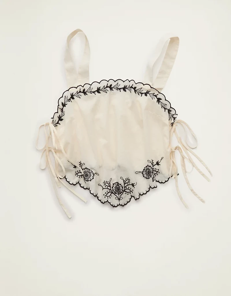 AE Cropped Side-Tie Embroidered Cami