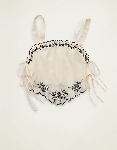 AE Cropped Side-Tie Embroidered Cami