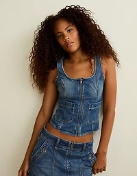 AE Zip-Up Denim Vest